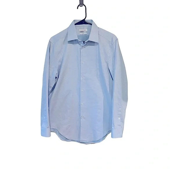 Calvin Klein Collection | Shirts | Calvin Kleininfinite Wrinkle Free Slim  Fit Stretch Collar Grid Dress Shirt Med | Poshmark